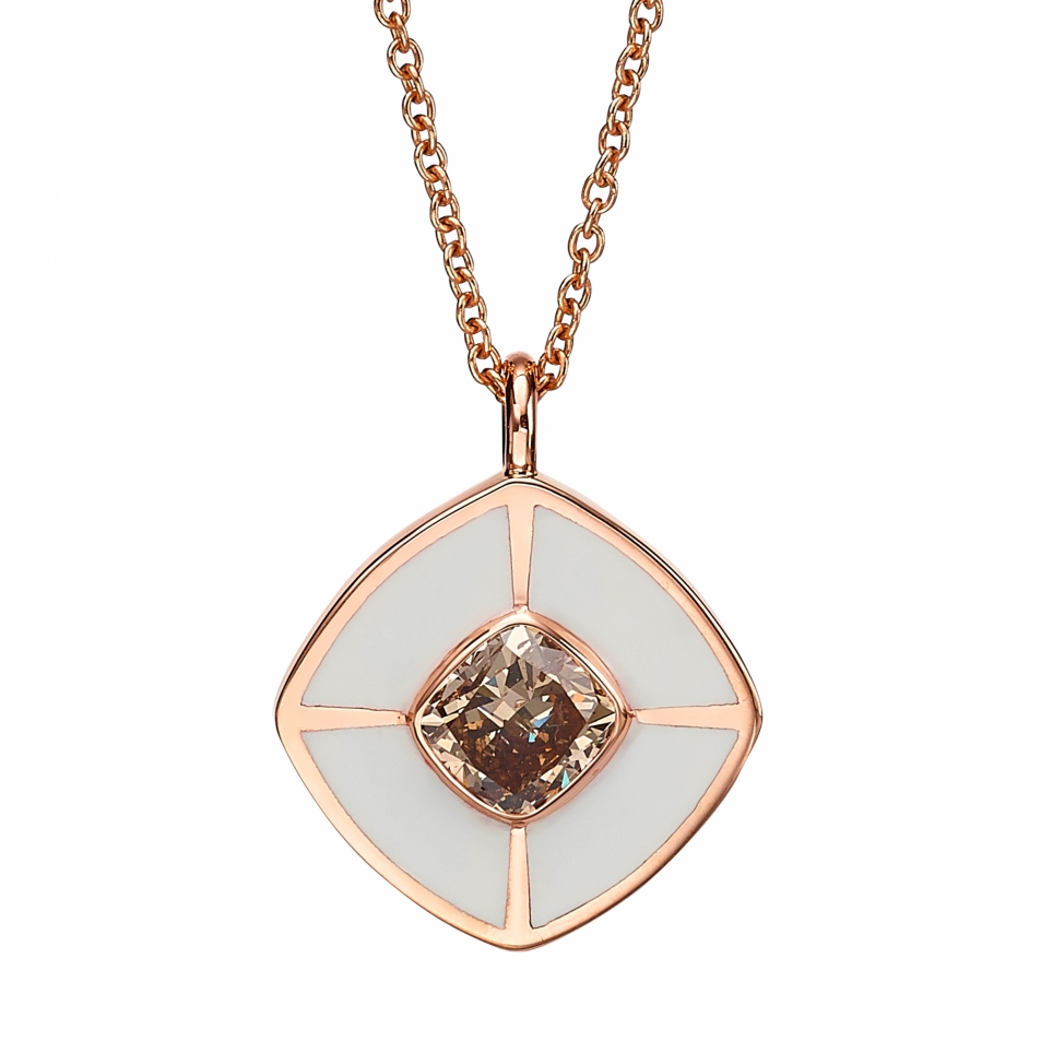 18K rose gold diamond pendant #9.